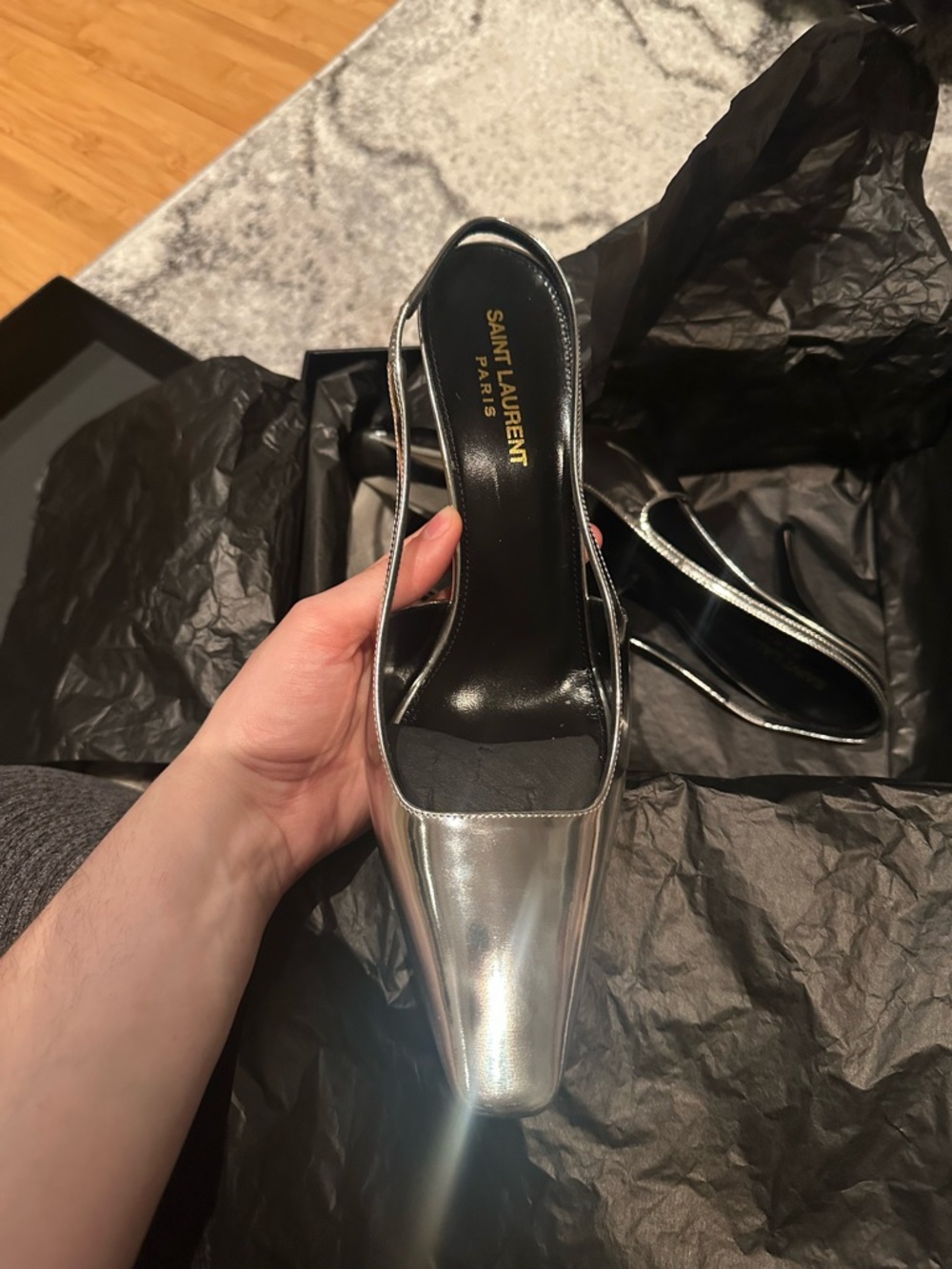 Saint Laurent Silver Heels - Picture 3 of 4